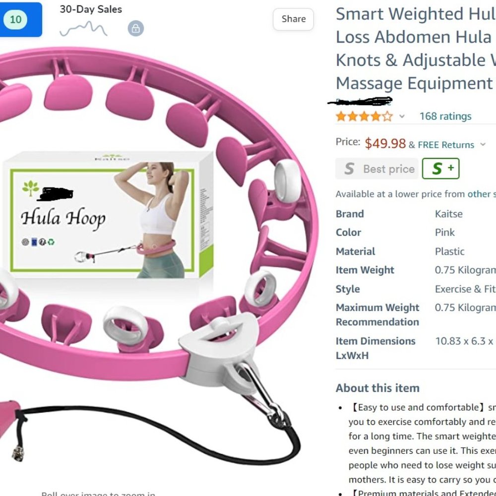 SMART Weighted Hula Hoop. Tough and strong. Tummy Control
